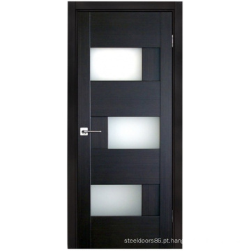 Portas do armário nivelam 3 portas de madeira interiores de madeira de vidro